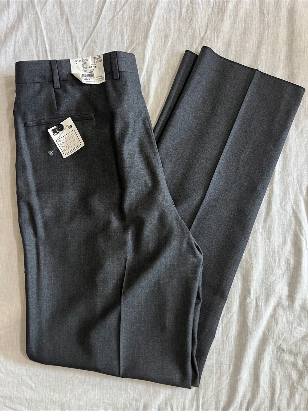 Samuelsohn‎ NWT Super 110s Wool Dress Suit Pants Size 38R US In Solid Gray